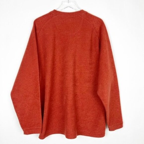 Tommy Bahama Textured V-Neck Fleece Pullover Sweater. Rust. Men's Size XL - Picture 11 of 12